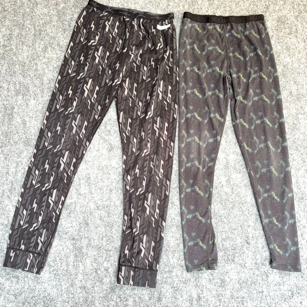 Terramar Unisex M Thermal Base Layer Bottoms Lot of 2 Climasense 2.0 Ski Pants